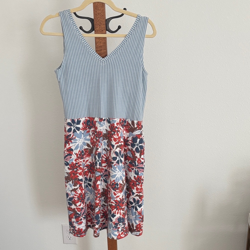 Pact Blue and Red Floral Midi Dress - Picture 4 of 9